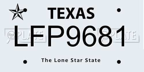 LFP9681 Texas License Plate
