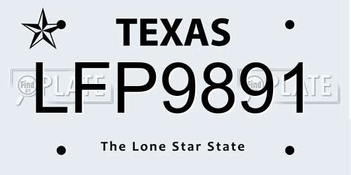 LFP9891 Texas License Plate