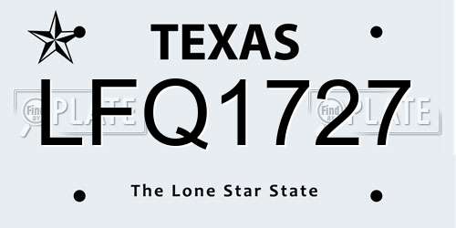 LFQ1727 Texas License Plate