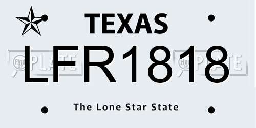 LFR1818 Texas License Plate