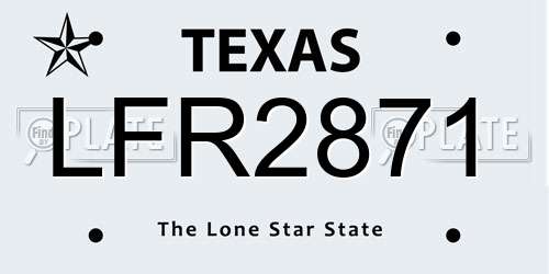 LFR2871 Texas License Plate