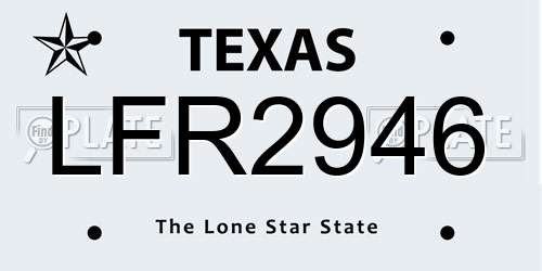 LFR2946 Texas License Plate