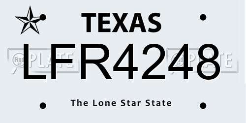 LFR4248 Texas License Plate