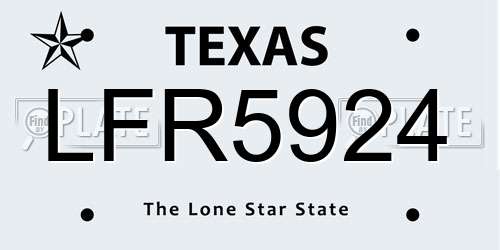 LFR5924 Texas License Plate