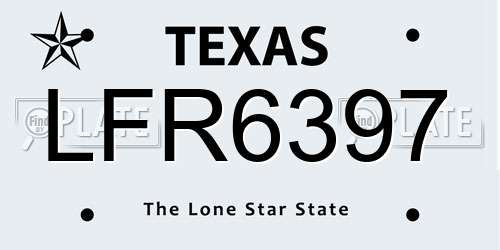 LFR6397 Texas License Plate