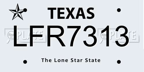 LFR7313 Texas License Plate