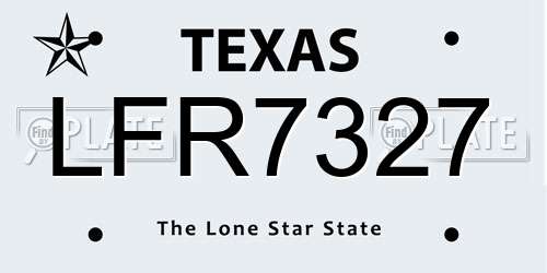 LFR7327 Texas License Plate