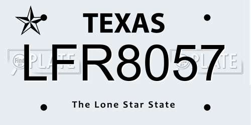 LFR8057 Texas License Plate
