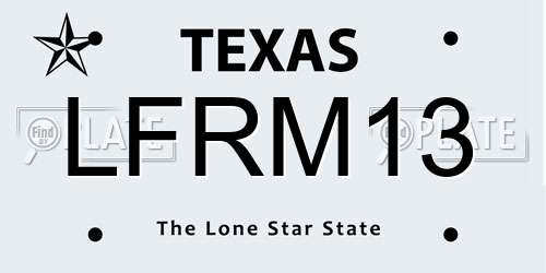 LFRM13 Texas License Plate