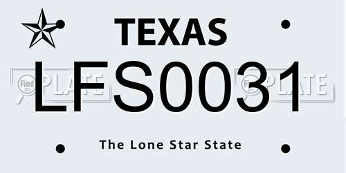 LFS0031 Texas License Plate