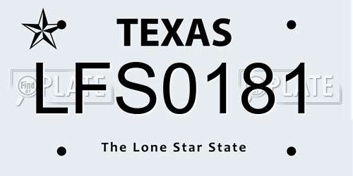 LFS0181 Texas License Plate