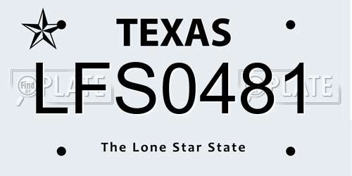 LFS0481 Texas License Plate