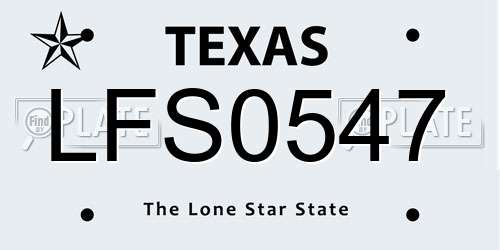 LFS0547 Texas License Plate