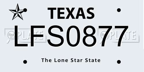 LFS0877 Texas License Plate