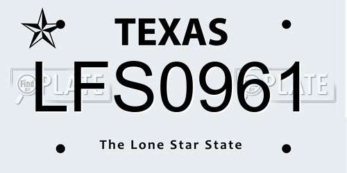 LFS0961 Texas License Plate