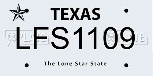LFS1109 Texas License Plate