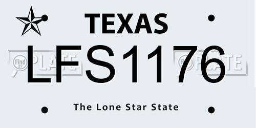 LFS1176 Texas License Plate