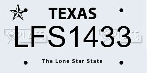 LFS1433 Texas License Plate