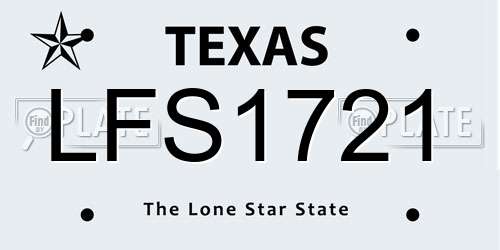 LFS1721 Texas License Plate