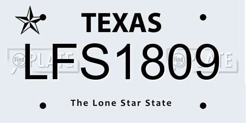 LFS1809 Texas License Plate