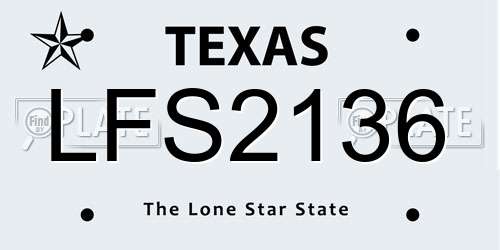 LFS2136 Texas License Plate