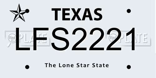 LFS2221 Texas License Plate
