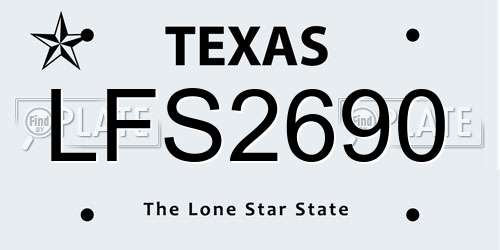 LFS2690 Texas License Plate