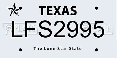 LFS2995 Texas License Plate