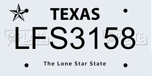 LFS3158 Texas License Plate