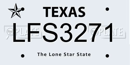 LFS3271 Texas License Plate
