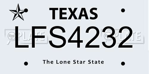 LFS4232 Texas License Plate
