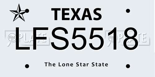 LFS5518 Texas License Plate