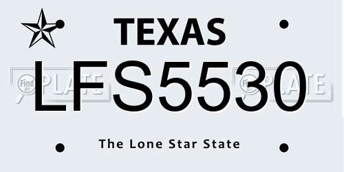 LFS5530 Texas License Plate