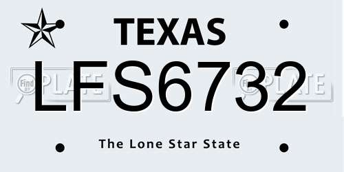 LFS6732 Texas License Plate