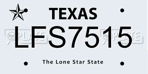LFS7515 Texas License Plate