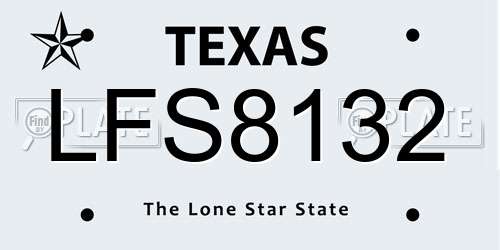 LFS8132 Texas License Plate
