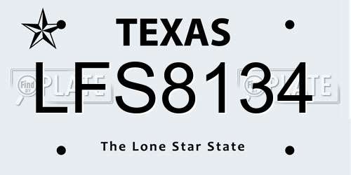LFS8134 Texas License Plate