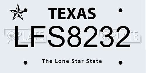 LFS8232 Texas License Plate