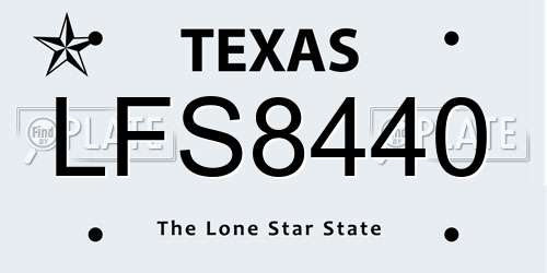 LFS8440 Texas License Plate