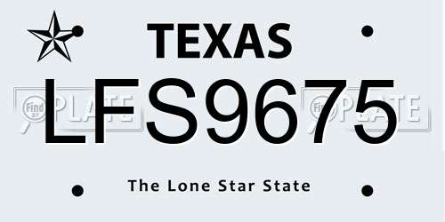 LFS9675 Texas License Plate