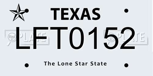 LFT0152 Texas License Plate