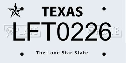 LFT0226 Texas License Plate