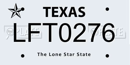 LFT0276 Texas License Plate