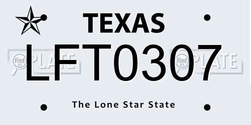 LFT0307 Texas License Plate