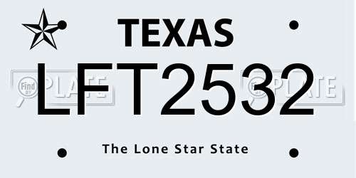 LFT2532 Texas License Plate