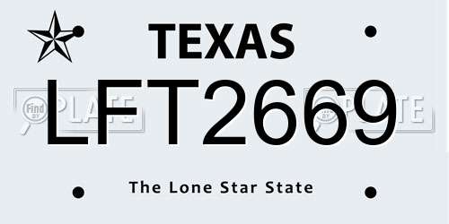 LFT2669 Texas License Plate