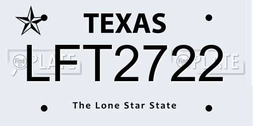 LFT2722 Texas License Plate