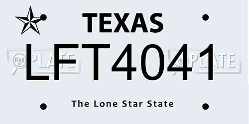 LFT4041 Texas License Plate