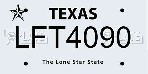 LFT4090 Texas License Plate