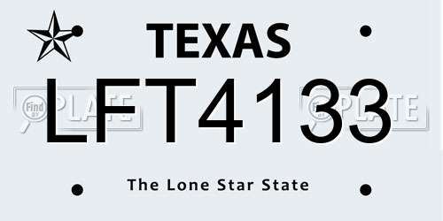 LFT4133 Texas License Plate